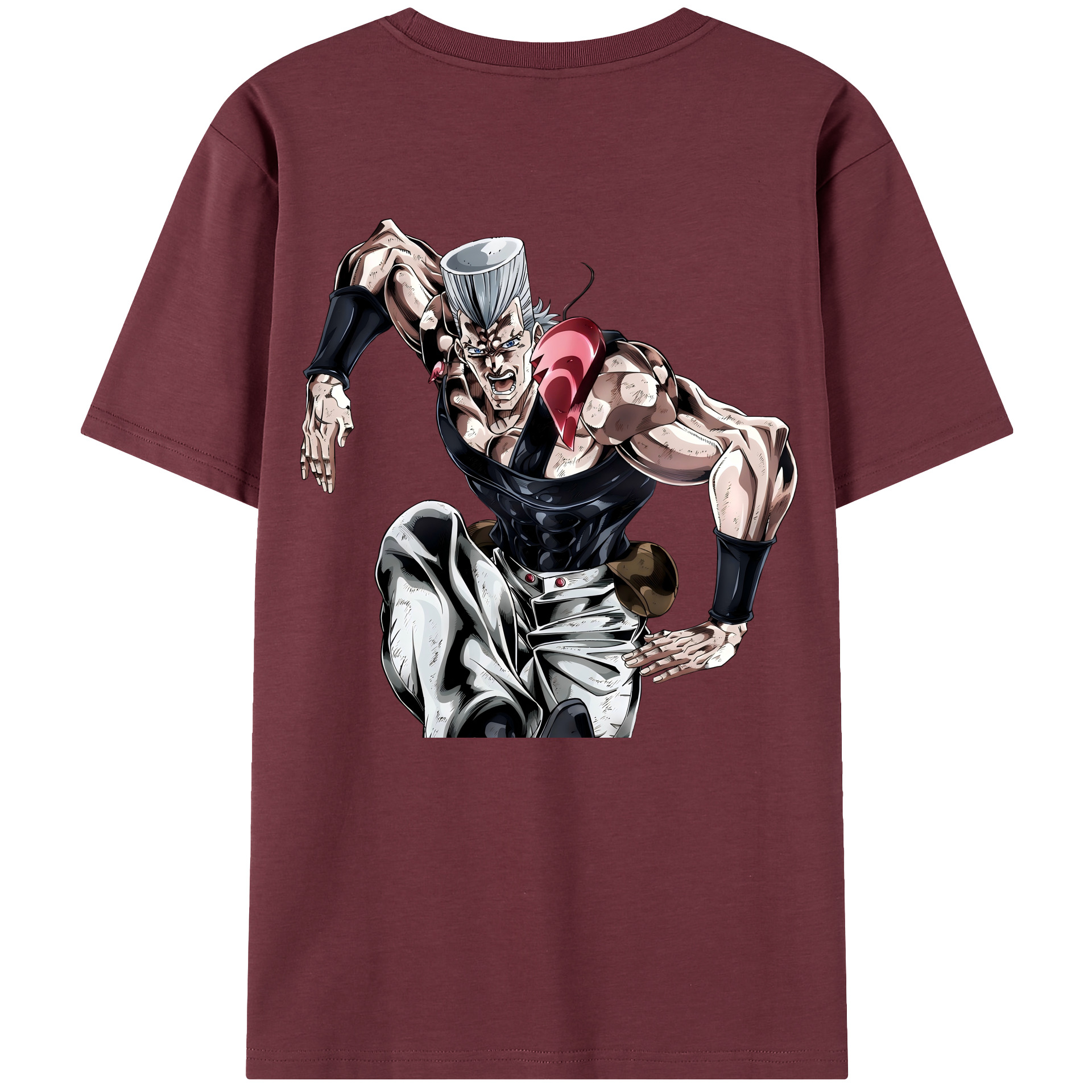 （画像用） ジョジョの奇妙な冒険 ジャン＝ピエール?ポルナレフ JoJo's Bizarre Adventure Jan Pierre Polnareff 綿100％半袖Tシャツ（背面プリント）
